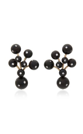 Black Berry 18K Gold, Ebony and Diamond Earrings by Sorab & Roshi | Moda Operandi
