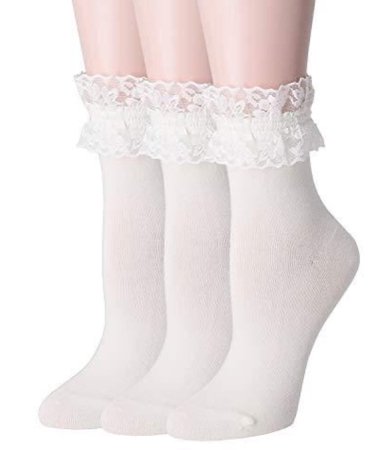 white frilly socks white socks