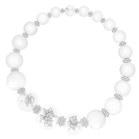 Boucheron, Perles d’Eclat white gold necklace with rock crystal bubbles and white diamonds
