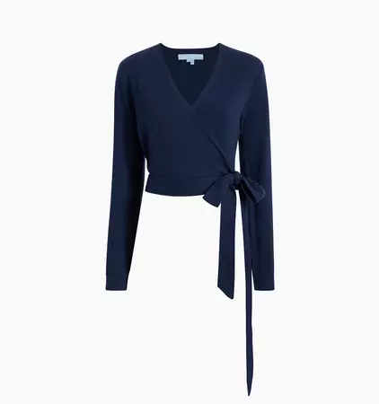 The Ballet Wrap Sweater - Navy Merino Wool – Hill House Home
