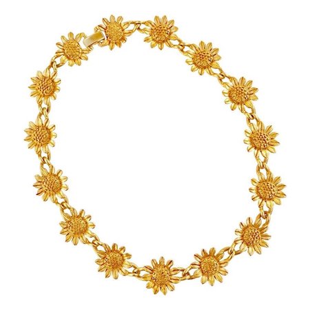 vintage sunflower choker necklace