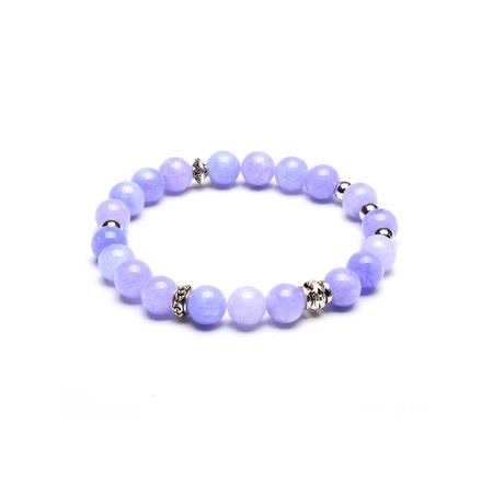 Coastal Jewelry Lavender Purple Jade Stone Beaded Stretch Bracelet