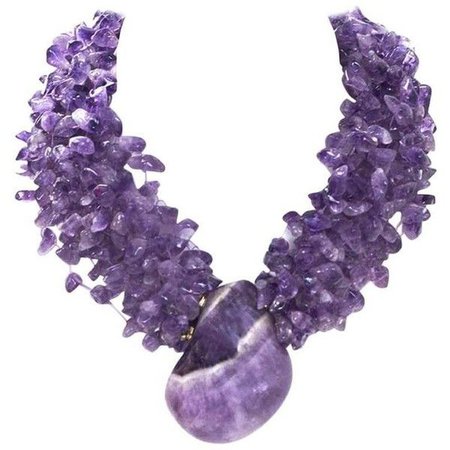 Purple Stone Choker Necklace