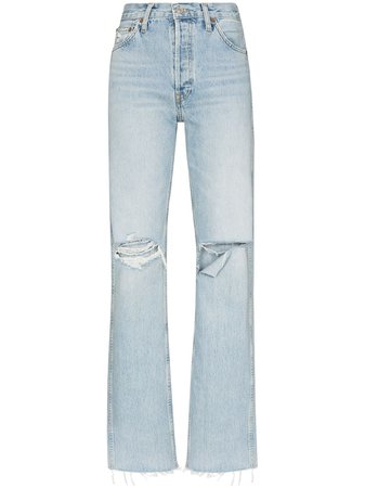 RE/DONE джинсы с завышенной талией и прорезями - купить в интернет магазине в Москве | Цены, Фото.