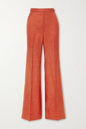 Orange Vesta wool, silk and linen-blend straight-leg pants | Gabriela Hearst | NET-A-PORTER