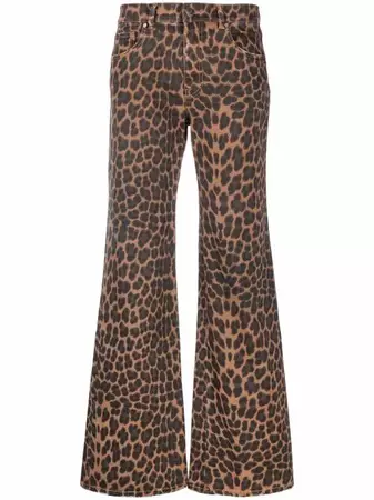 P.A.R.O.S.H. leopard-print Flared Jeans - Farfetch