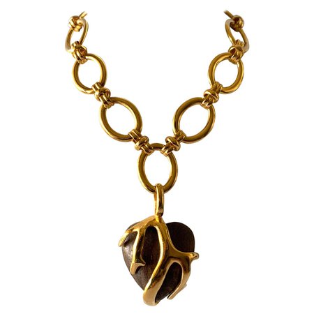 Vintage Yves Saint Laurent Heart Necklace