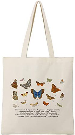 Amazon.com: BeeGreen Butterfly Cute Canvas Tote Bag with 2 Inner Pockets Aesthetic Beach Tote Bag with Handles 12OZ Graphic Reusable Tote Bag for Women Teacher Mother as Gifts Washable: Home & Kitchen