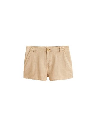MANGO Cotton linen-blend shorts
