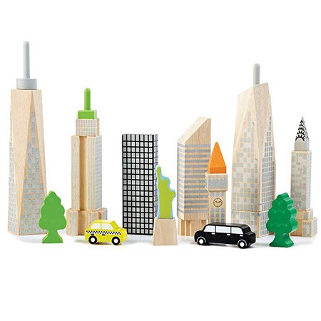 Amazon.com: Top Right Toys City Skyline Playset; 15 Piece Set with 8 Famous Skyscrapers and City Landmarks: Toys & Games