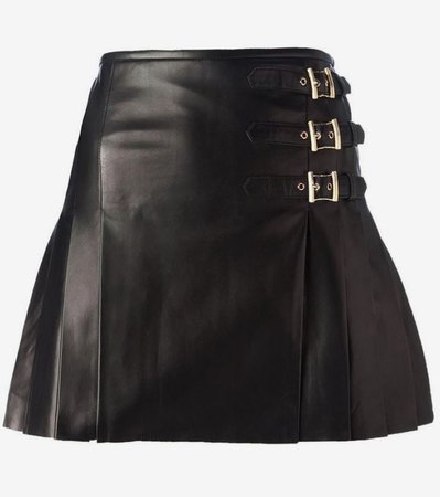 leather buckle skirt