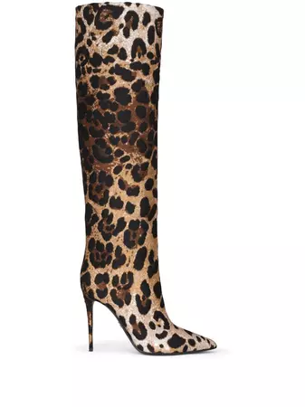Dolce & Gabbana leopard-print pointed-toe Boots - Farfetch