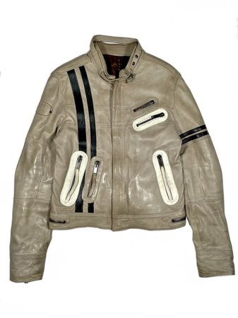 Dolce & Gabbana Racer biker leather zip cargo bomber jacket (archive rare)
