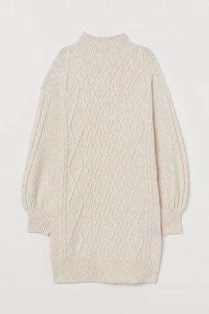 Cable-knit Dress - Light beige melange - Ladies | H&M CA