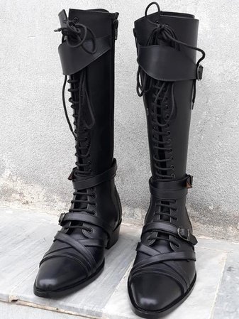 Men's Handmade Black Leather Ankle Long Ridding Boot | Etsy