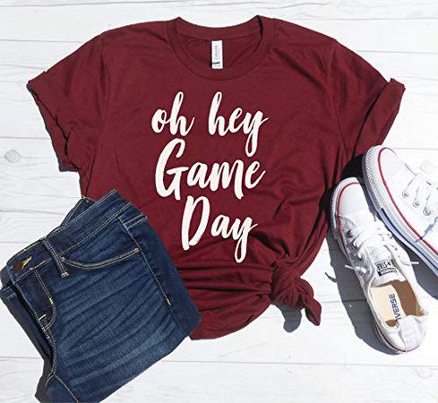 Amazon.com: Oh Hey Game Day T-Shirt, Cute Football Shirt, Cute Game Day Outfit, Mom Shirt, Game Day Tee, Football Game Day Shirt, Baseball Game Day Shirt: Handmade