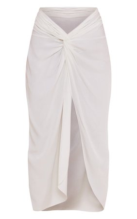 White Woven Twist Detail Skirt | PrettyLittleThing USA