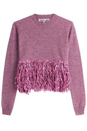 Wool Pullover with Fringe Gr. M