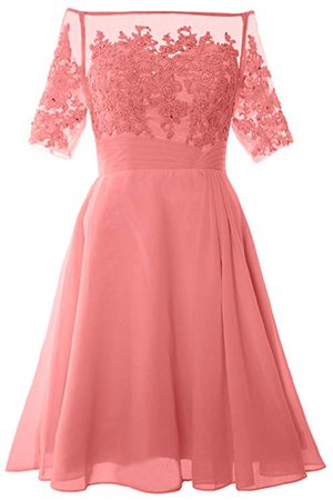 AmazonSmile: MACloth Women Lace Cocktail Party Gown Off Shoulder Short Mother of Bride Dress: Clothing