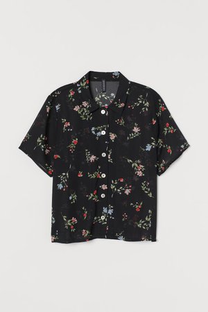 Resort Shirt - Black/floral - Ladies | H&M US