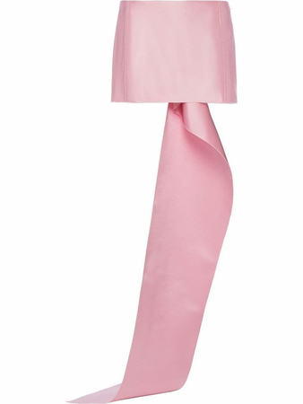 PRADA Draped Panel Satin Mini Skirt -Pink