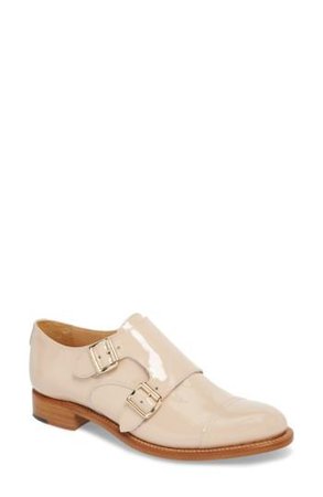 The Office Of Angela Scott Mr. Colin Double Monk Strap Shoe In Nude Patent | ModeSens