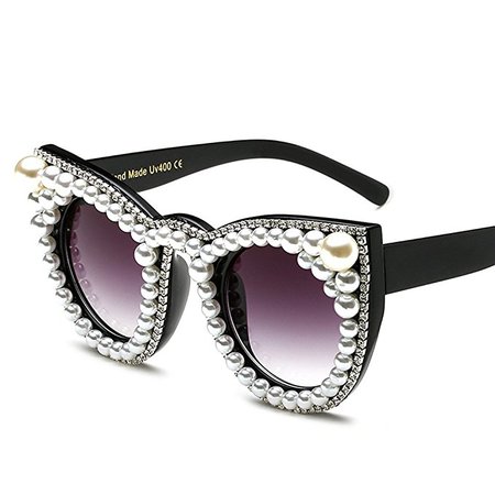 Amazon.com: Oversized Rhinestone Glasses for women Big Cat Eye Sunglasses Sun Glasses Luxury Brand (black): Clothing