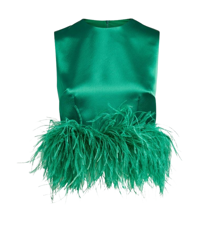 emerald green feather top