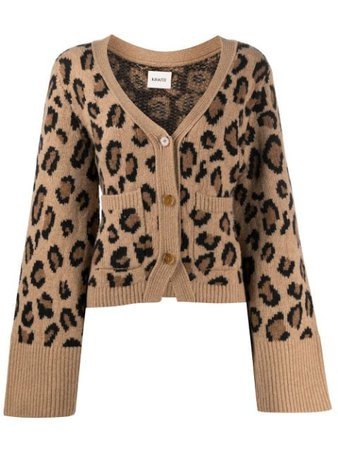Khaite Leopard Cashmere Knit Cardigan - Farfetch