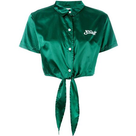 Gcds – satin ‘Hotel’ tie front shirt – women – Nylon – M ($200) ❤ liked on Polyvore featuring green and gcds – Nice Tattoo Models Images | Best of Tattoo