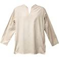 Tunic Hand-loomed Cotton Kurta Split Neck Shirt (Large, Cream) at Amazon Women’s Clothing store