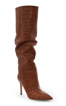 Croc-Embossed Leather Knee Boots By Paris Texas | Moda Operandi