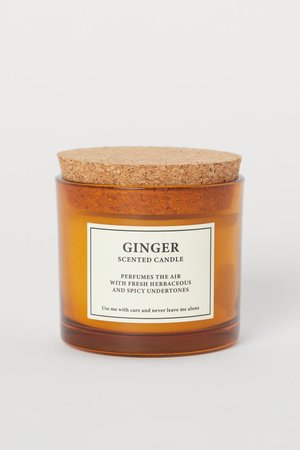 Scented candle with a cork lid - Yellow/Ginger - Home All | H&M GB