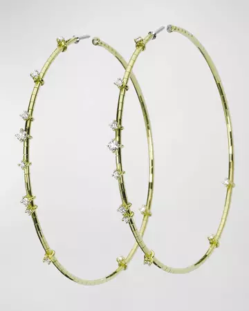 Mattia Cielo 18k Yellow Gold Diamond Hoop Earrings | Neiman Marcus