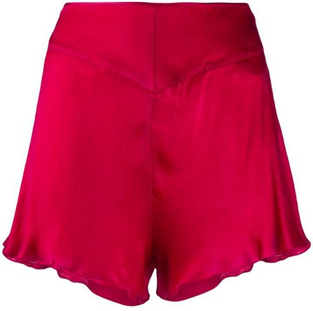 high-rise silk shorts