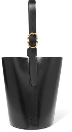 Trademark - Small Leather Bucket Bag - Black