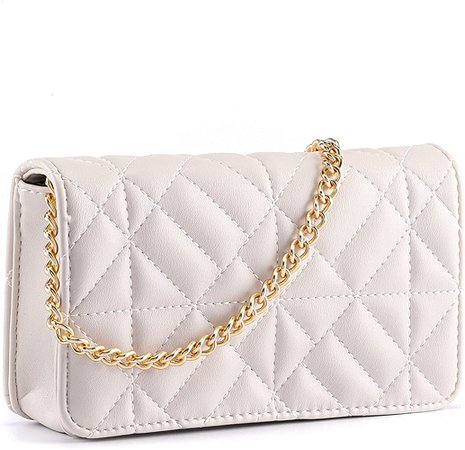 Ayliss Mini Women Crossbody Handbag Shoulder Handbags Evening Clutch Cellphone Wallet Purse PU Leather Bag with Chain (Pearl White, Mini): Handbags: Amazon.com