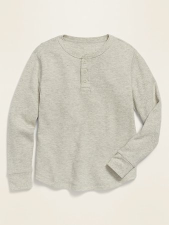 Thermal-Knit Long-Sleeve Henley Tee for Boys | Old Navy