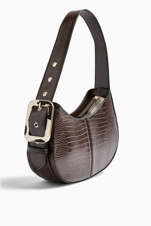 Brown Crocodile Shoulder Bag | Topshop