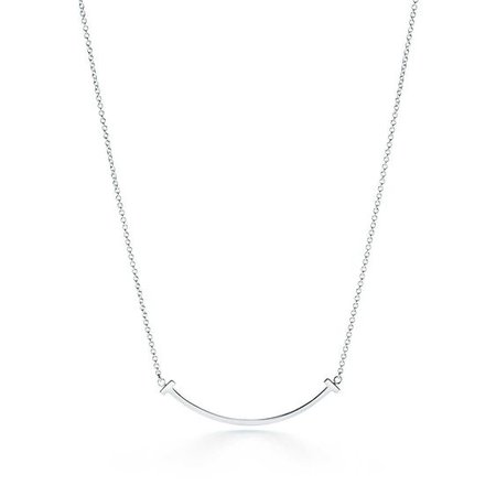 Tiffany T smile pendant in 18k white gold, mini. | Tiffany & Co.