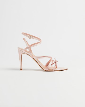 Satin strappy heeled sandal - Light Pink | Occasionwear | Ted Baker UK