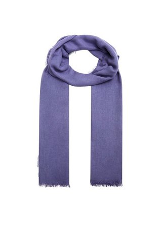 MANGO Frayed edge linen scarf