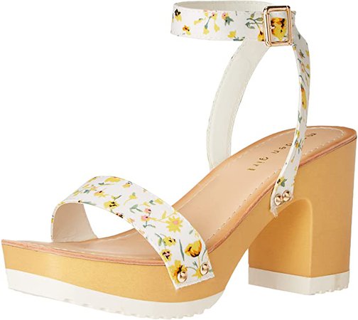Amazon.com | Madden Girl Women's Caprise Heeled Sandal, Yellow Multi, 8 | Shoes