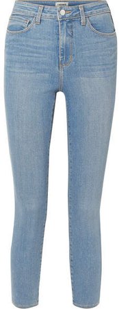 Margot Cropped High-rise Stretch Skinny Jeans - Mid denim