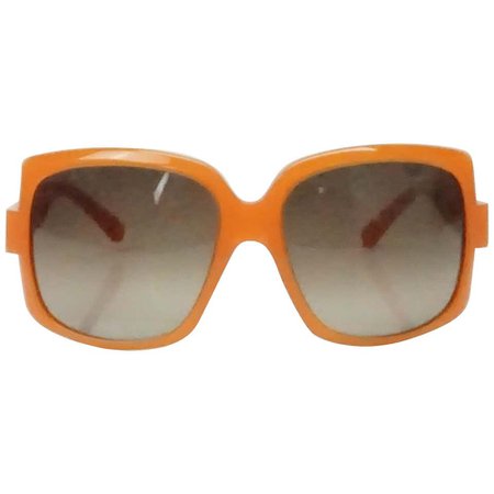 Christian Dior 60's Orange Square Sunglasses For Sale at 1stdibs