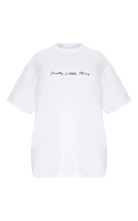 Plus PRETTYLITTLETHING White Slogan T Shirt | PrettyLittleThing USA