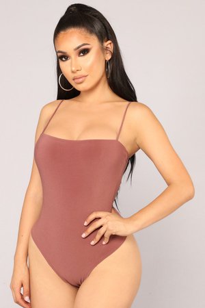 Don't Be So Square Bodysuit - Red Brown