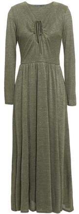Metallic Stretch-knit Midi Dress