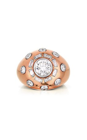 18k Rose Gold Diamond Dome Ring By Gemella Jewels | Moda Operandi