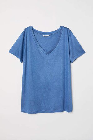 V-neck T-shirt - Blue